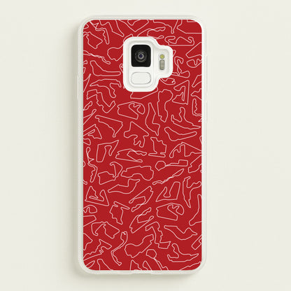 Track Outlines Red  - F1 Phone Case for Galaxy S9