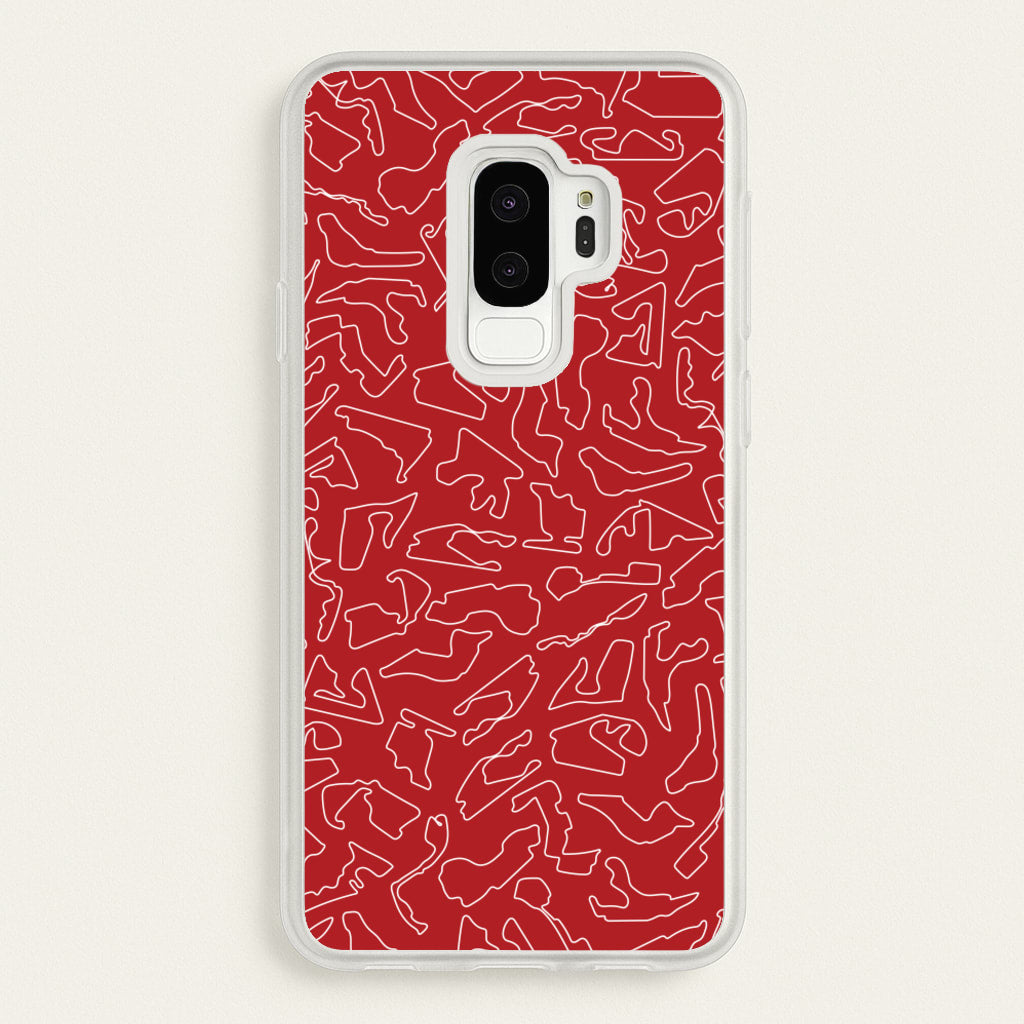 Track Outlines Red  - F1 Phone Case for Galaxy S9 Plus