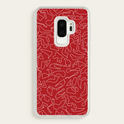 Track Outlines Red  - F1 Phone Case for Galaxy S9 Plus