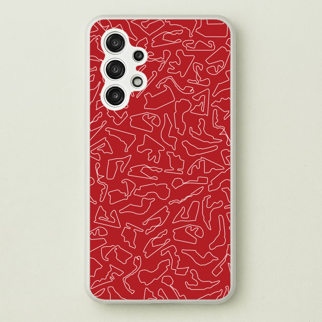 Track Outlines Red  - F1 Phone Case for Galaxy A13