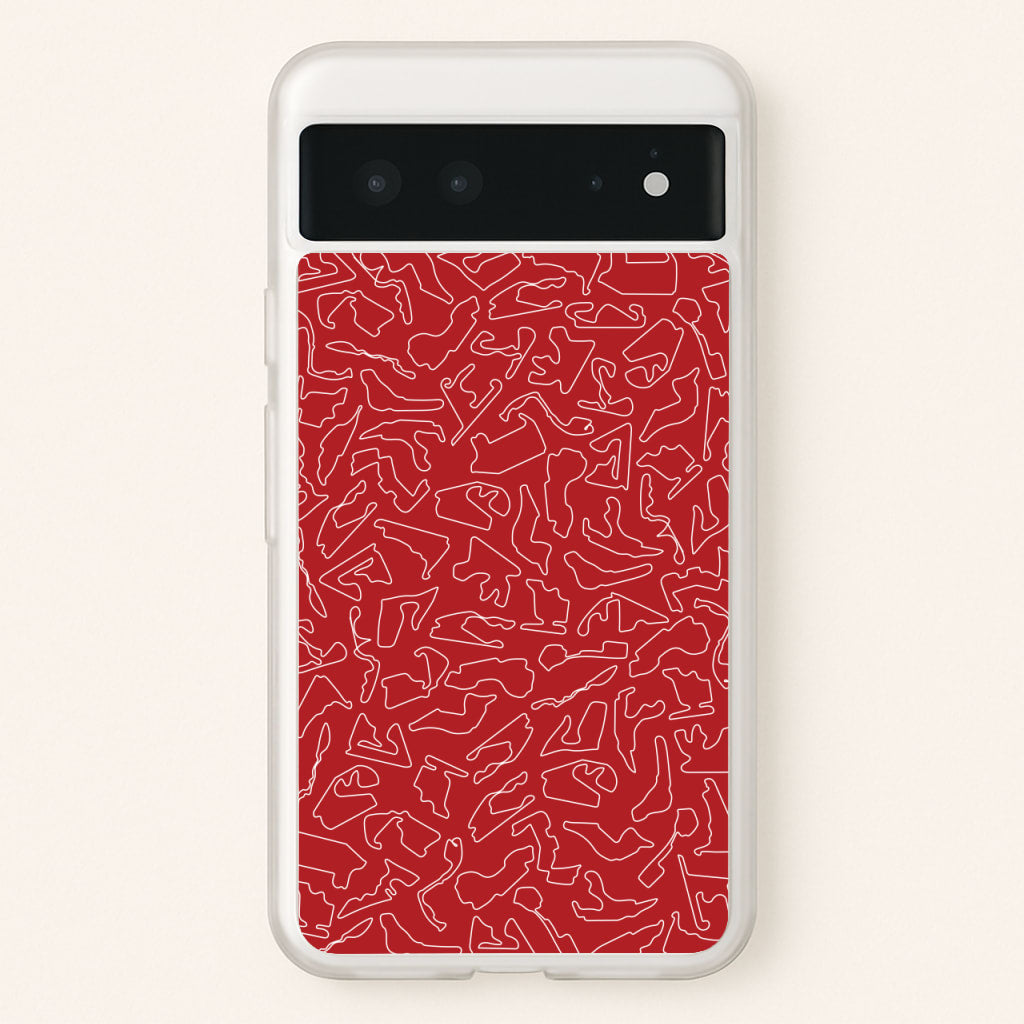 Track Outlines Red  - F1 Phone Case for Google Pixel 6