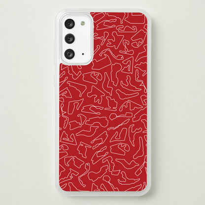 Track Outlines Red  - F1 Phone Case for Galaxy Note 20
