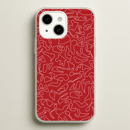 Track Outlines Red  - F1 Phone Case for iPhone 15