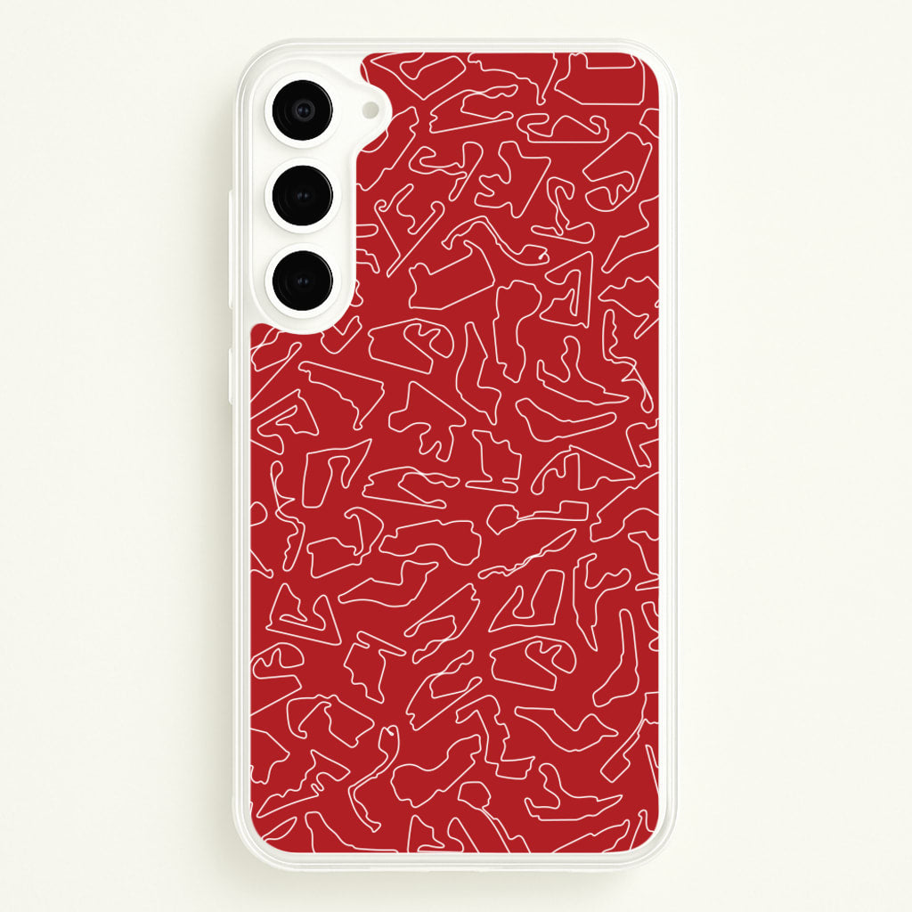 Track Outlines Red  - F1 Phone Case for Galaxy S23