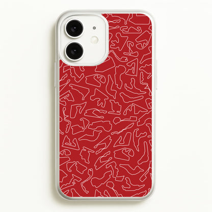 Track Outlines Red  - F1 Phone Case for iPhone 11
