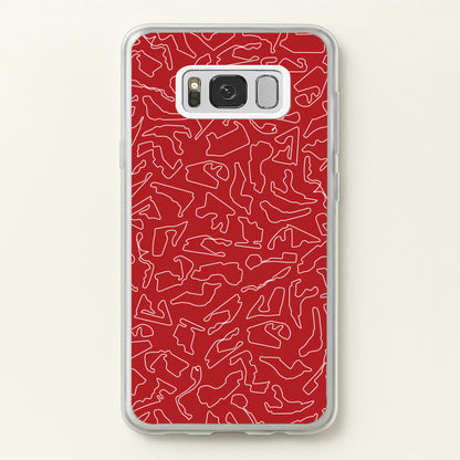 Track Outlines Red  - F1 Phone Case for Galaxy S8
