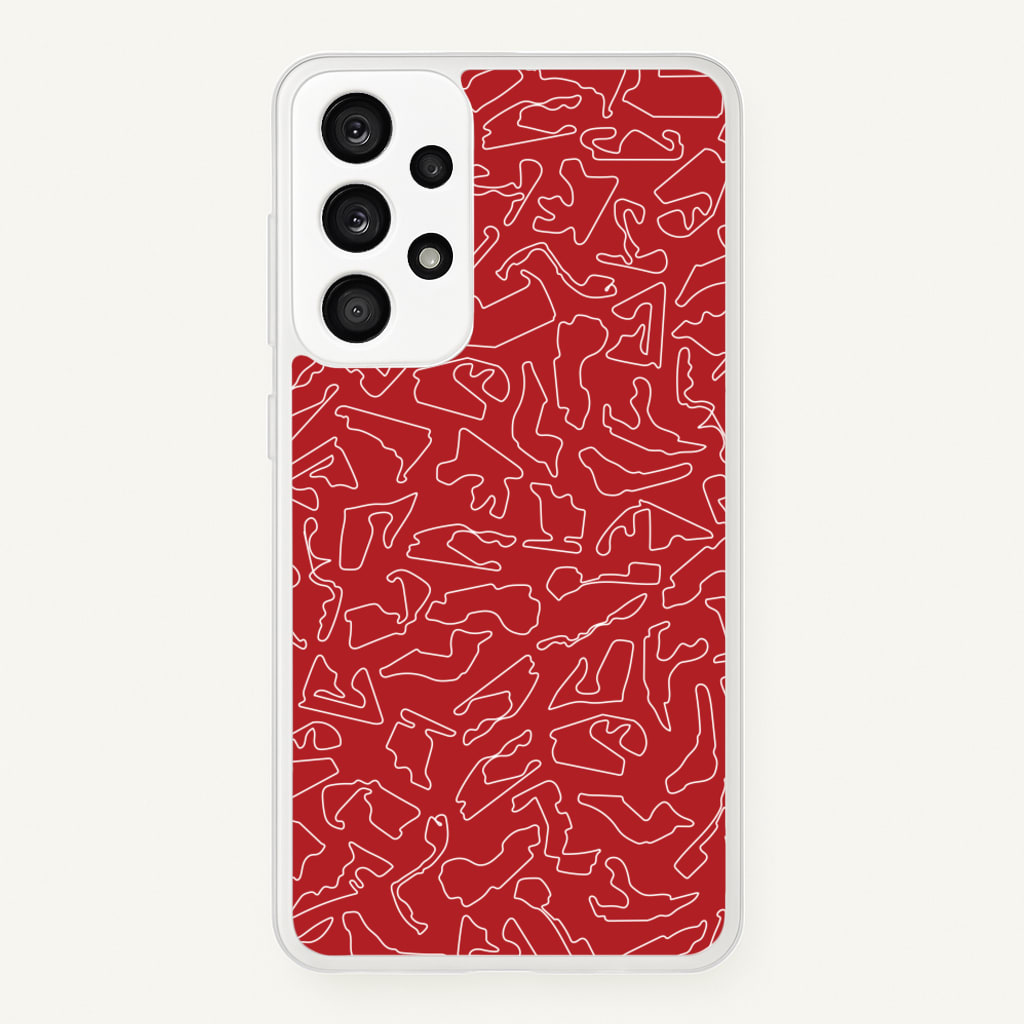 Track Outlines Red  - F1 Phone Case for Galaxy A53