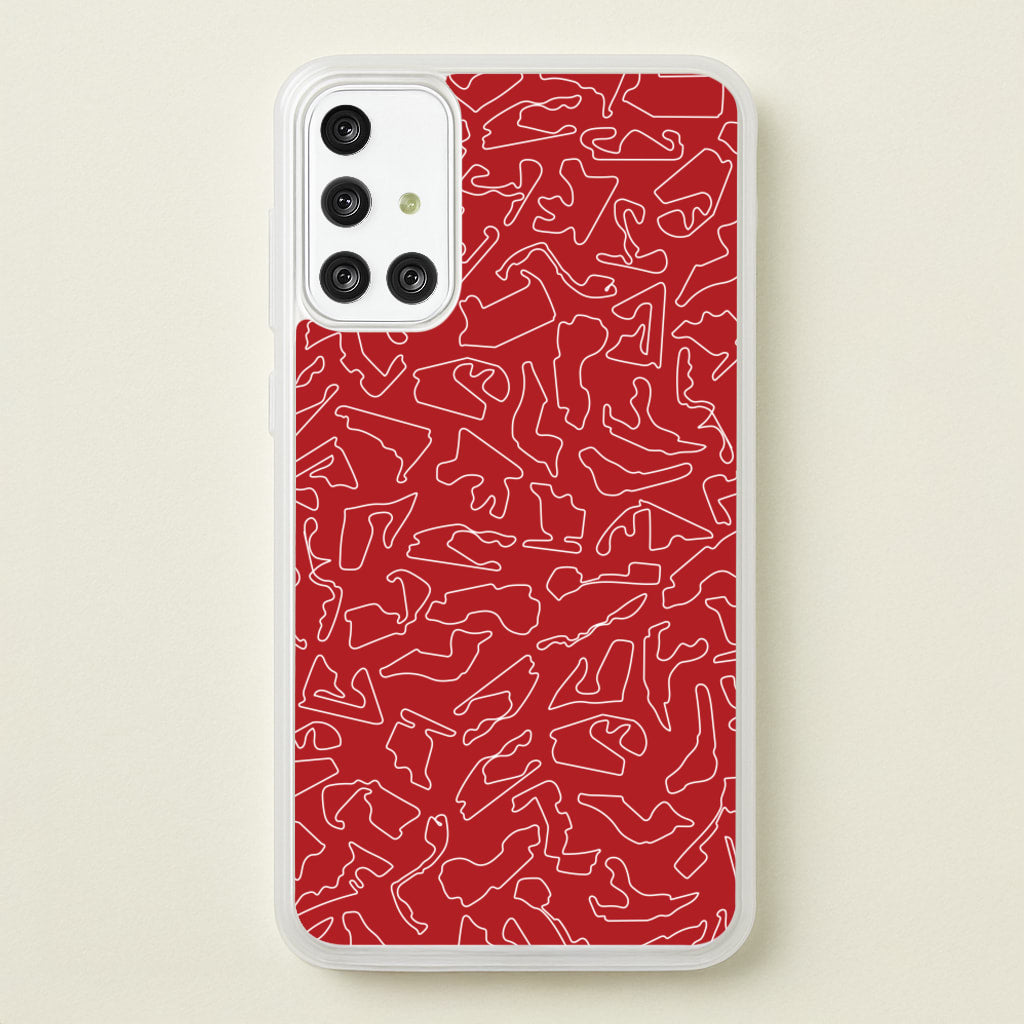 Track Outlines Red  - F1 Phone Case for Galaxy A71