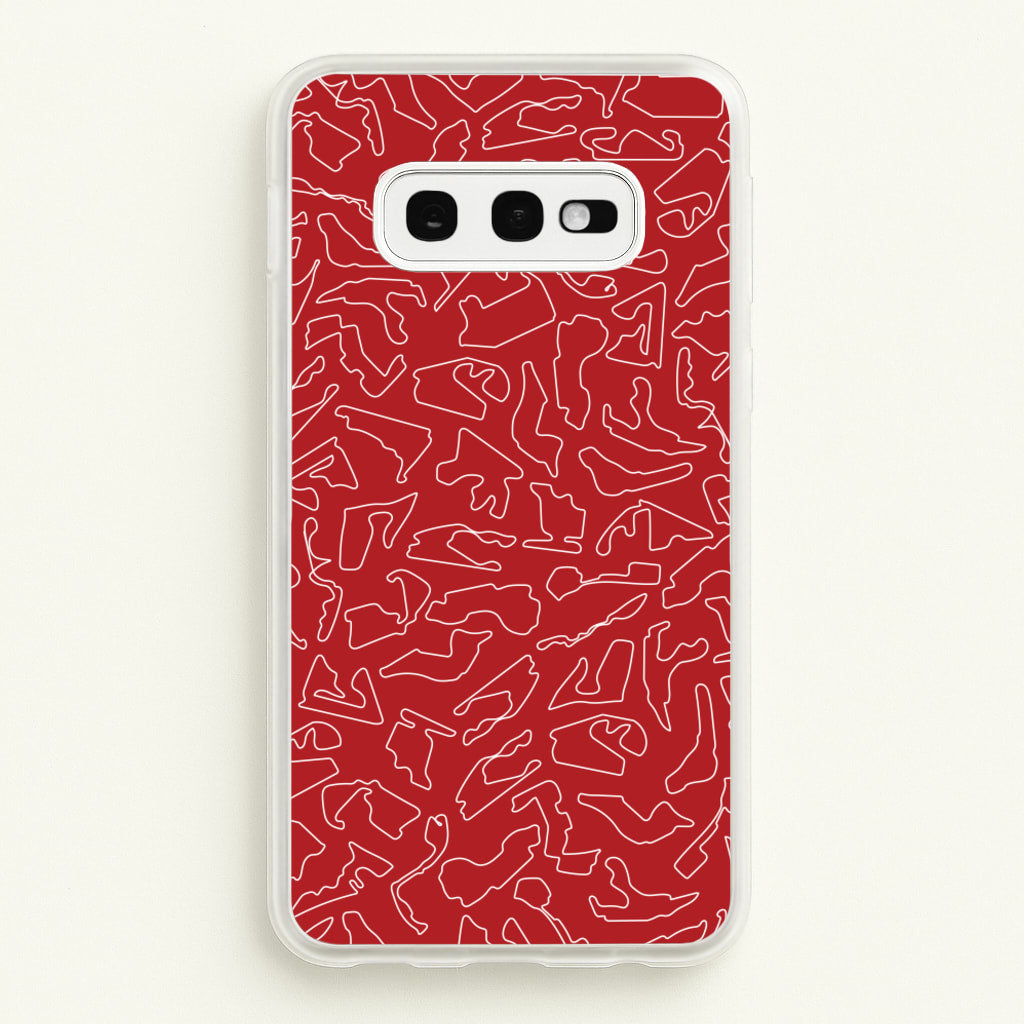 Track Outlines Red  - F1 Phone Case for Galaxy S10e