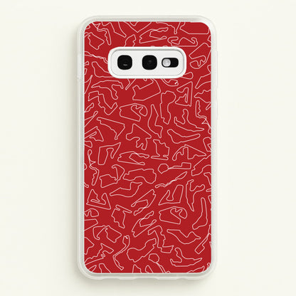 Track Outlines Red  - F1 Phone Case for Galaxy S10e