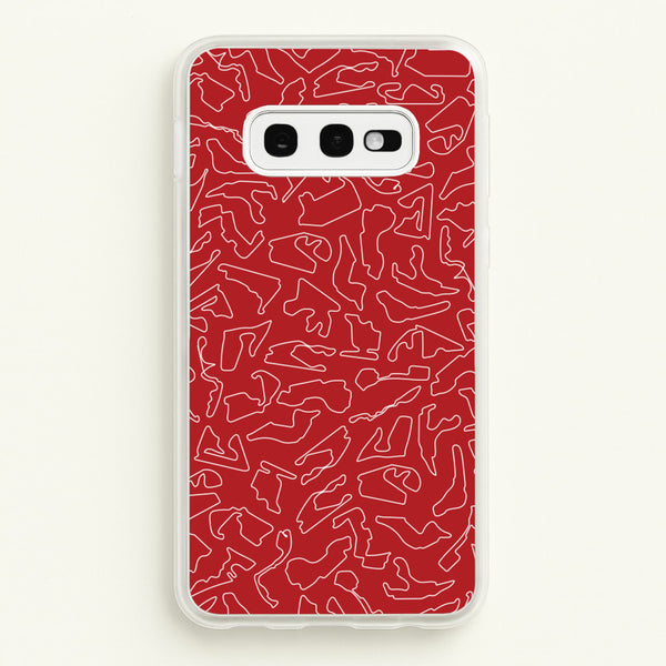 Track Outlines Red  - F1 Phone Case for Galaxy S10e