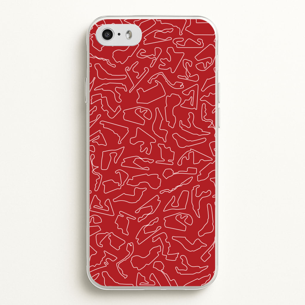 Track Outlines Red  - F1 Phone Case for iPhone 5 / 5s / SE 2016