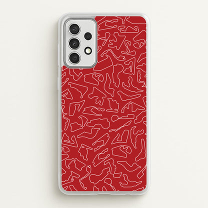 Track Outlines Red  - F1 Phone Case for Galaxy A52 / A52s