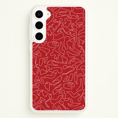 Track Outlines Red  - F1 Phone Case for Galaxy S23 Plus