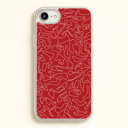 Track Outlines Red  - F1 Phone Case for iPhone 6 / 7 / 8 / SE