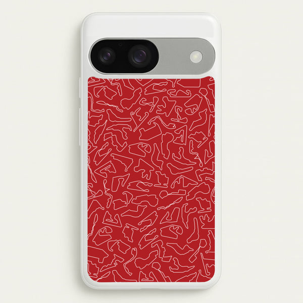 Track Outlines Red  - F1 Phone Case for Google Pixel 9 / 9 Pro