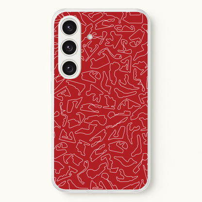 Track Outlines Red  - F1 Phone Case for Galaxy S24FE