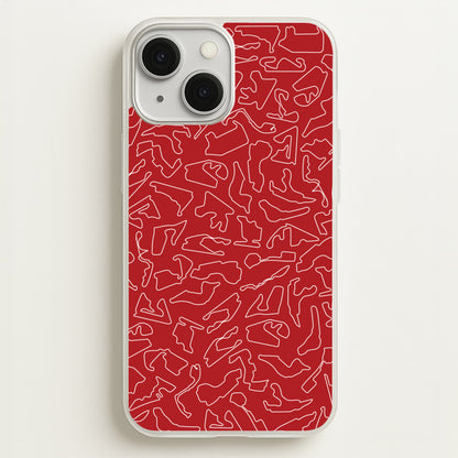 Track Outlines Red  - F1 Phone Case for iPhone 13