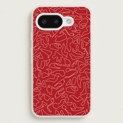 Track Outlines Red  - F1 Phone Case for Google Pixel 9a
