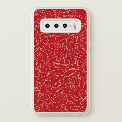 Track Outlines Red  - F1 Phone Case for Galaxy S10 Plus