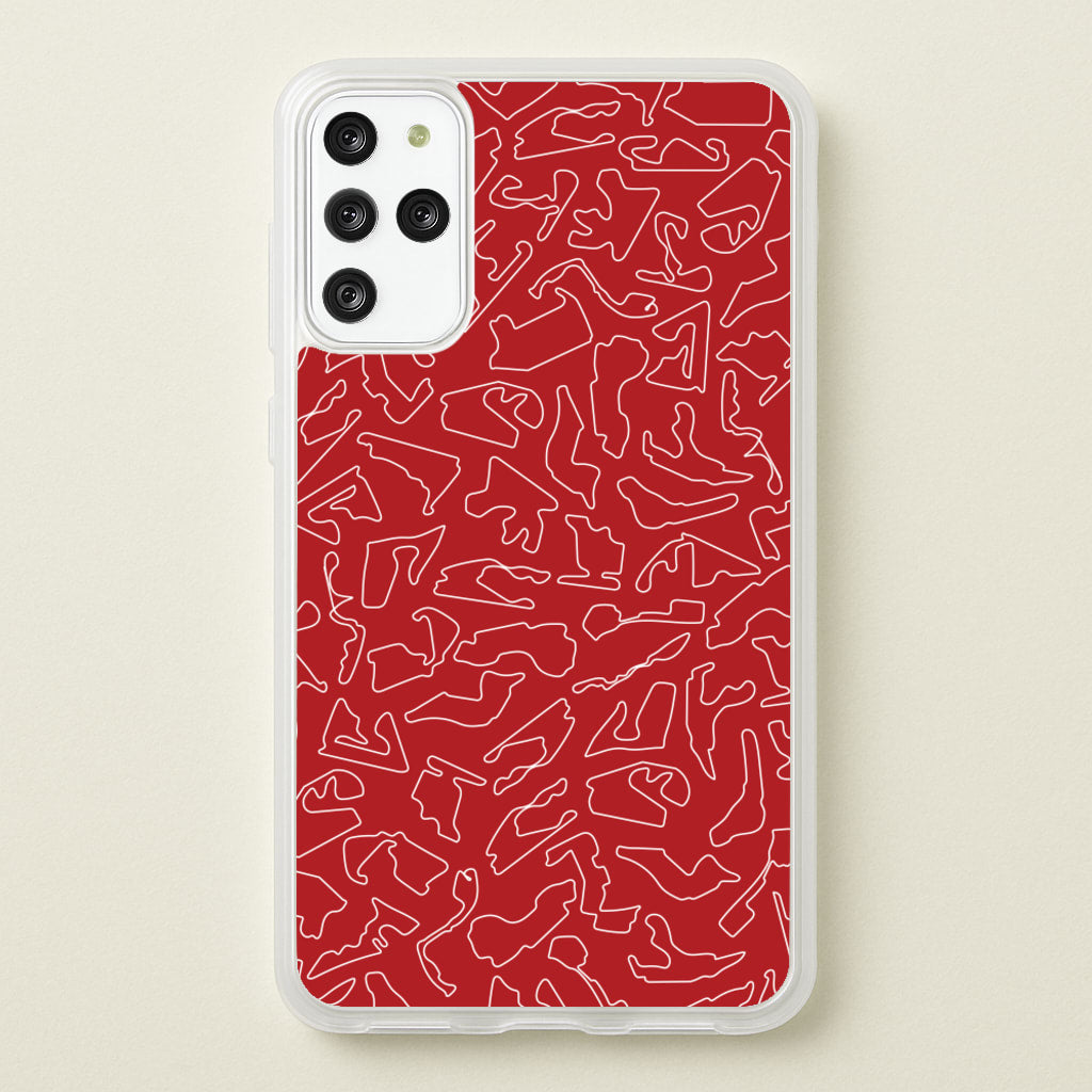 Track Outlines Red  - F1 Phone Case for Galaxy S20 Plus