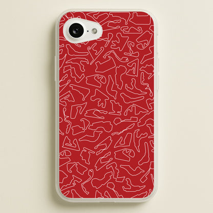 Track Outlines Red  - F1 Phone Case for iPhone 16e