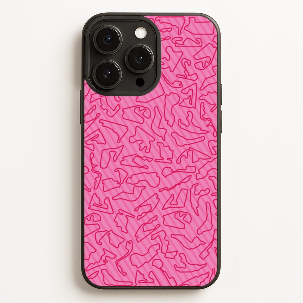 Track Outlines Pink  - F1 Phone Case for iPhone 16 Pro Max