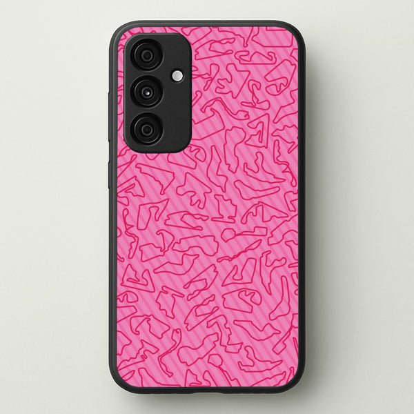 Track Outlines Pink  - F1 Phone Case for Galaxy A55