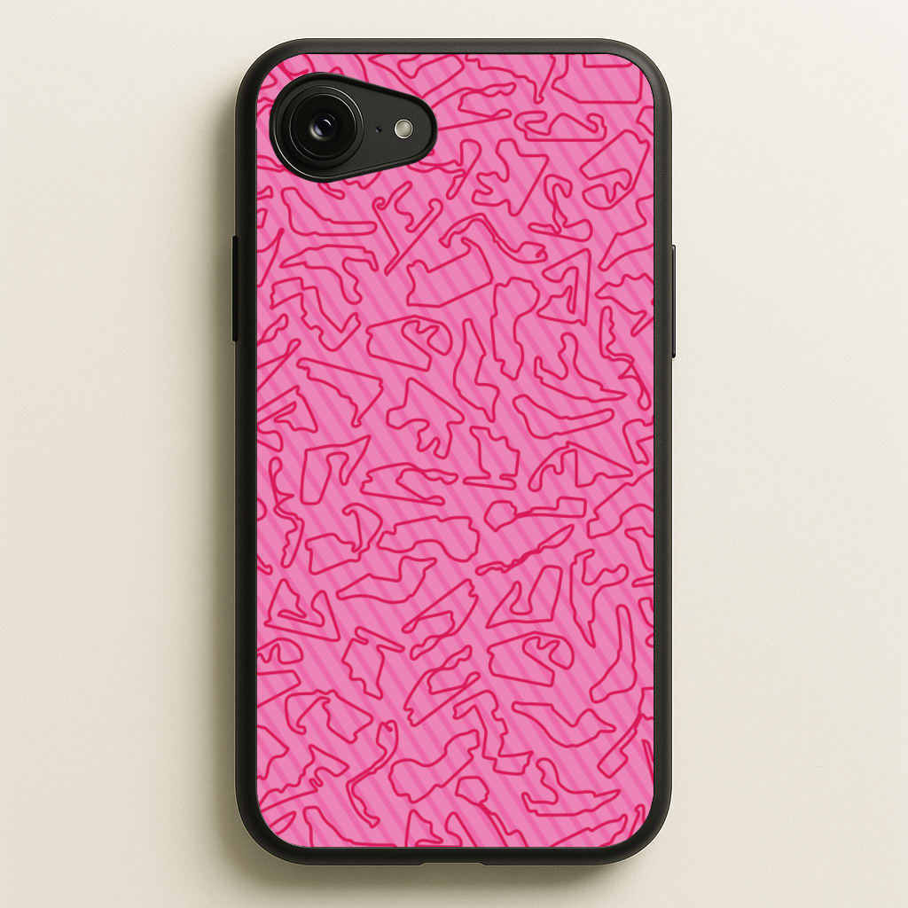 Track Outlines Pink  - F1 Phone Case for iPhone 16e