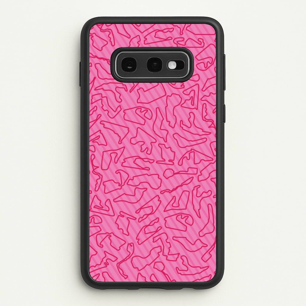 Track Outlines Pink  - F1 Phone Case for Galaxy S10e