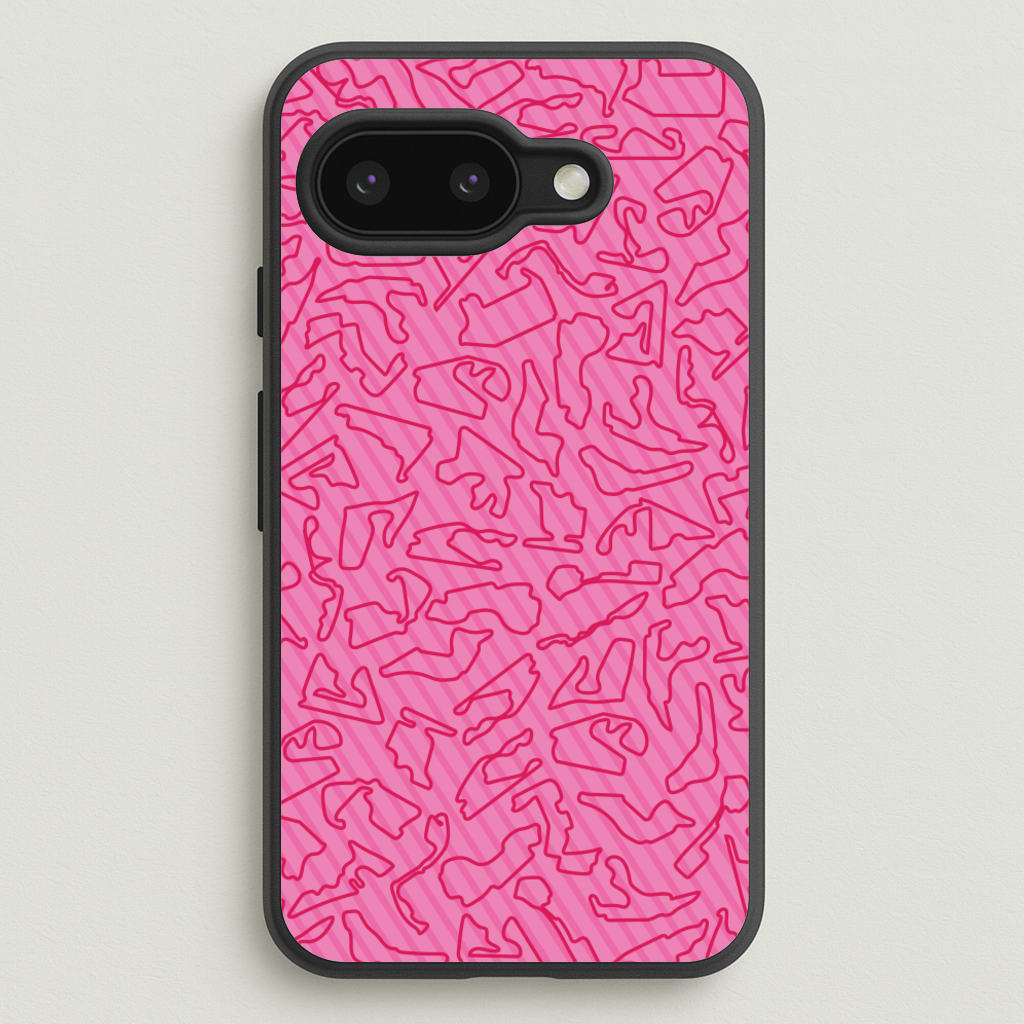 Track Outlines Pink  - F1 Phone Case for Google Pixel 9a
