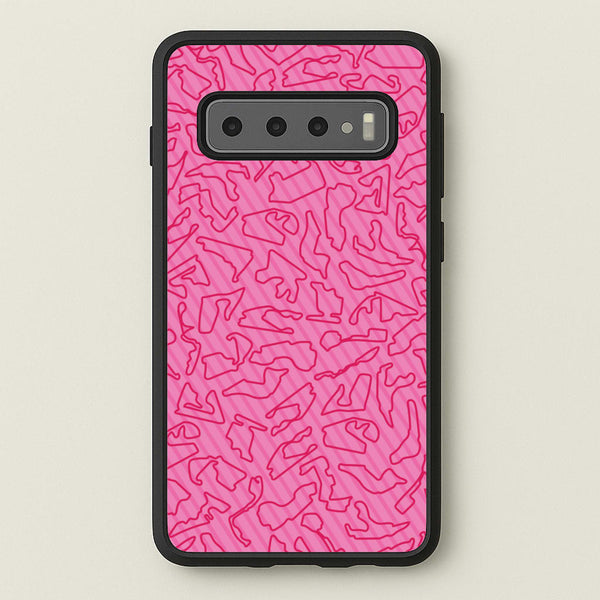 Track Outlines Pink  - F1 Phone Case for Galaxy S10