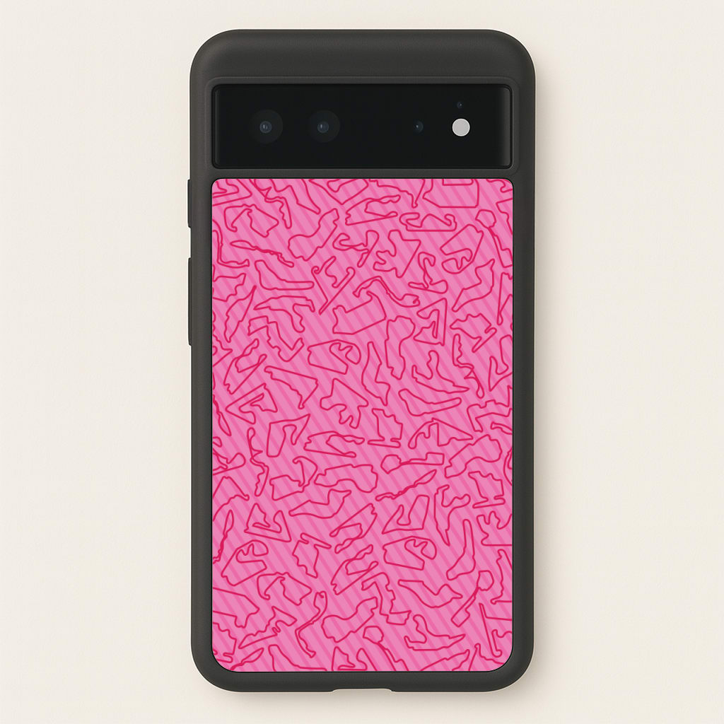 Track Outlines Pink  - F1 Phone Case for Google Pixel 6