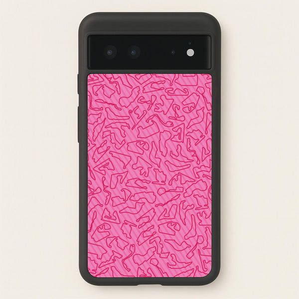Track Outlines Pink  - F1 Phone Case for Google Pixel 6