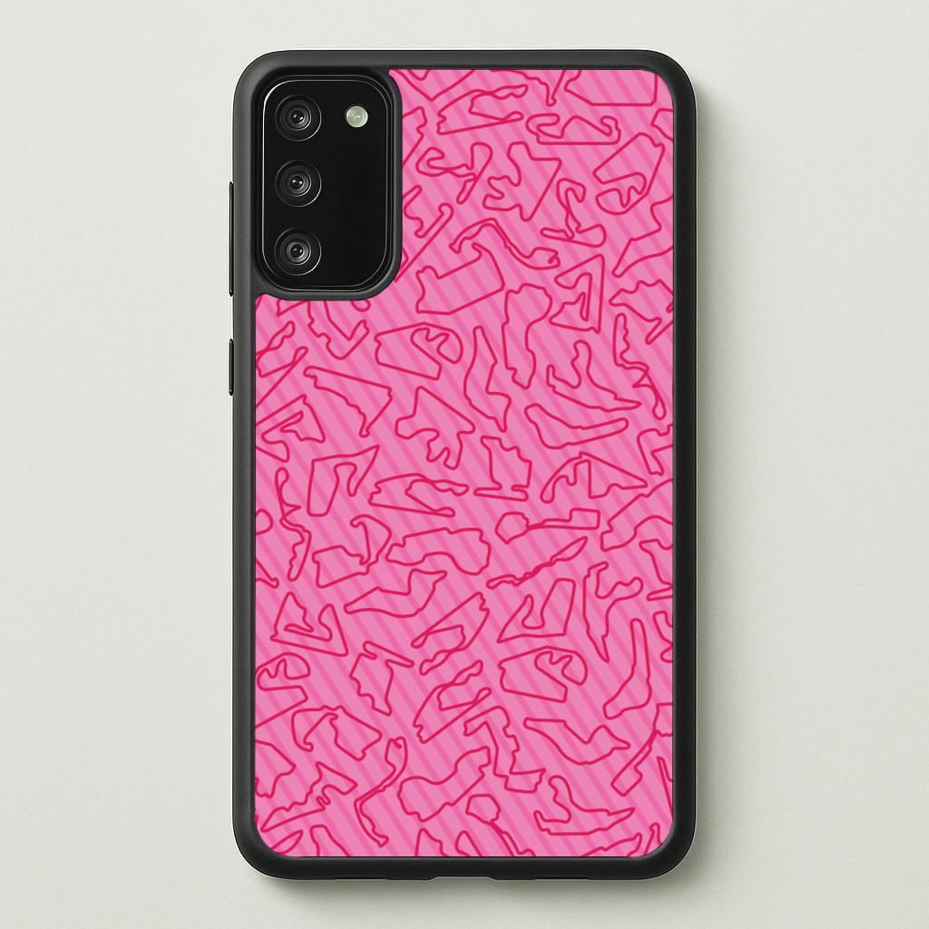 Track Outlines Pink  - F1 Phone Case for Galaxy S20