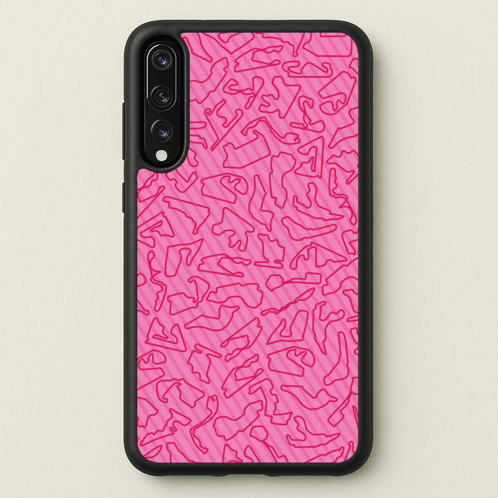 Track Outlines Pink  - F1 Phone Case for Huawei P20 Pro
