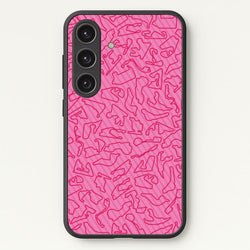 Track Outlines Pink  - F1 Phone Case for Galaxy S24