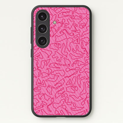 Track Outlines Pink  - F1 Phone Case for Galaxy S24