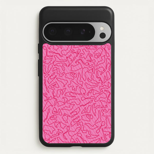 Track Outlines Pink  - F1 Phone Case for Google Pixel 9 Pro XL