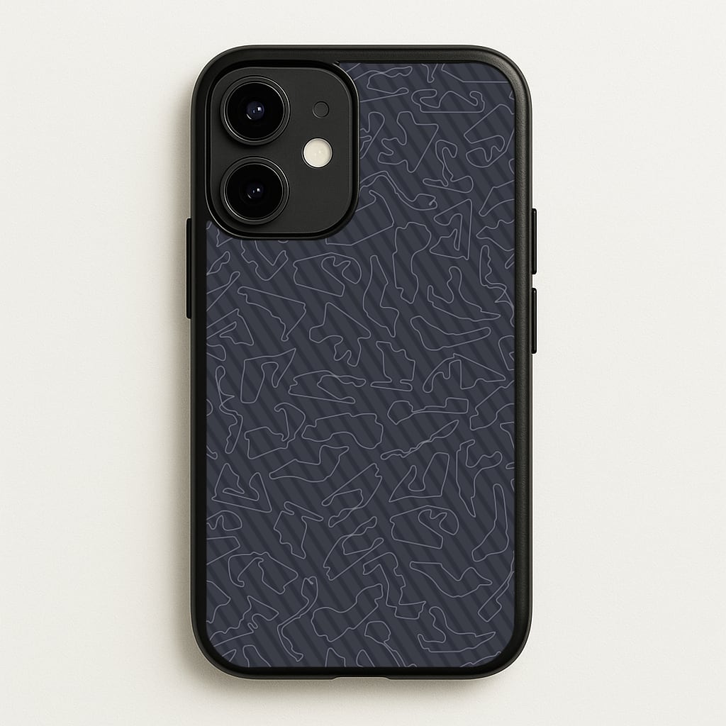 Track Outlines Gray  - F1 Phone Case for iPhone 12 / 12 Pro