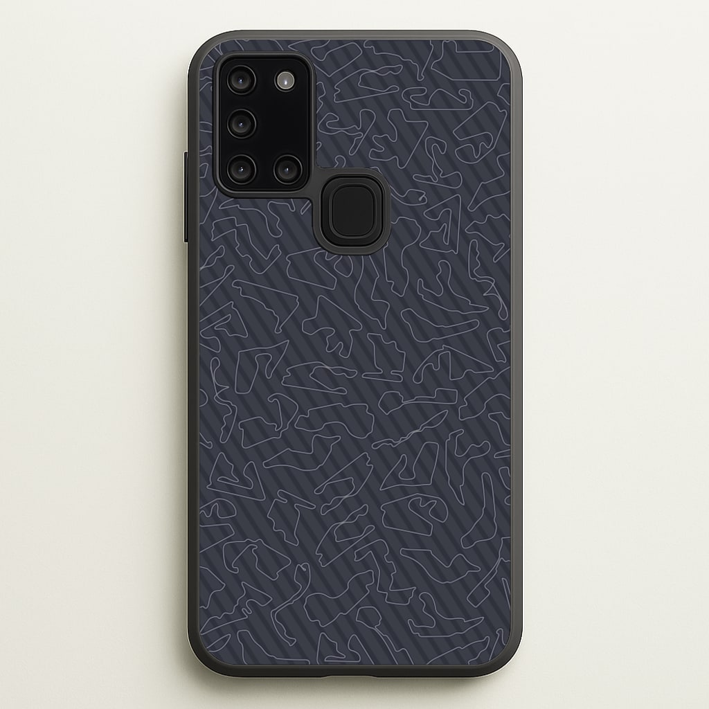 Track Outlines Gray  - F1 Phone Case for Galaxy A21s