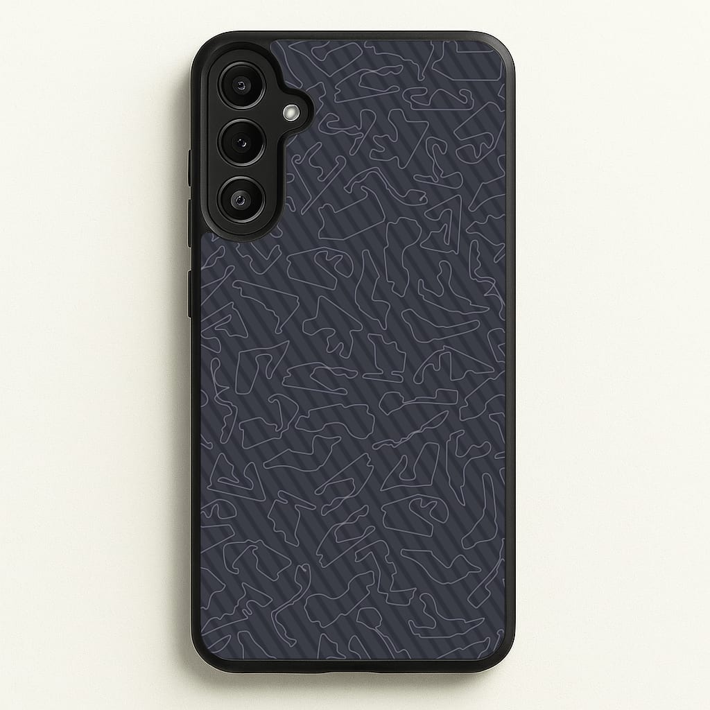 Track Outlines Gray  - F1 Phone Case for Galaxy A36