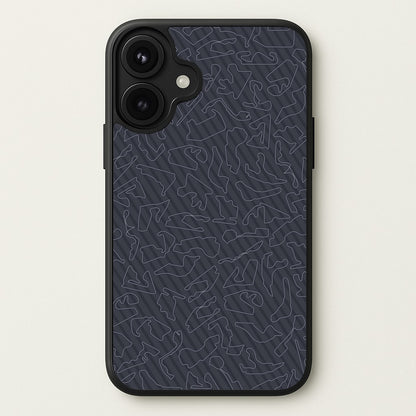 Track Outlines Gray Phone Case for iPhone 17