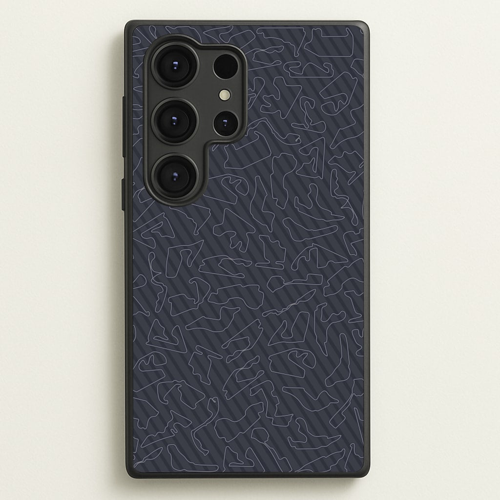 Track Outlines Gray  - F1 Phone Case for Galaxy S25 Ultra