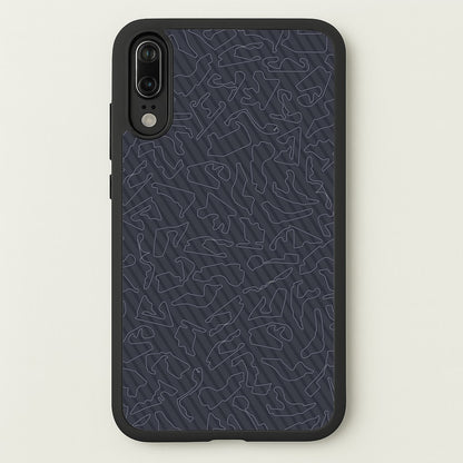 Track Outlines Gray  - F1 Phone Case for Huawei P20