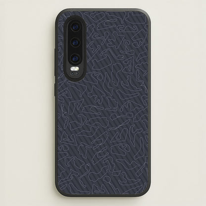 Track Outlines Gray  - F1 Phone Case for Huawei P30
