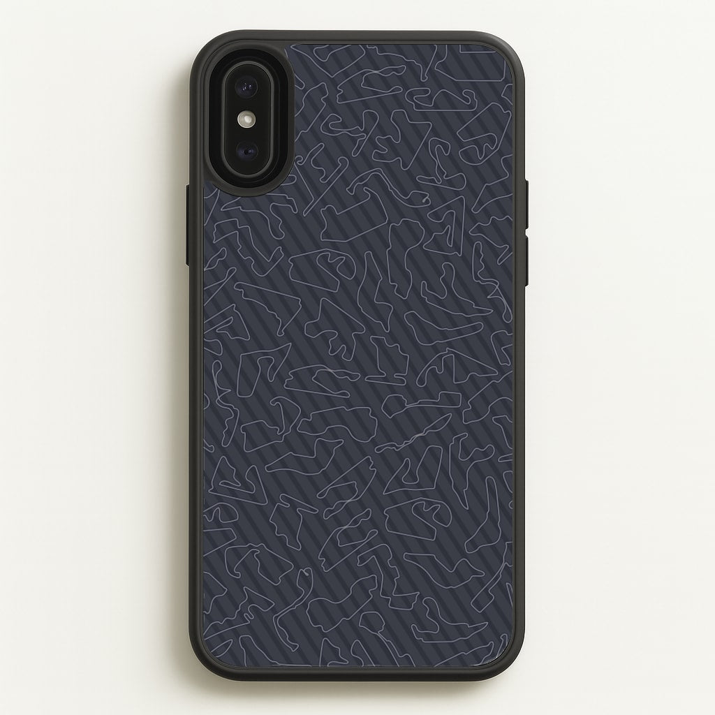 Track Outlines Gray  - F1 Phone Case for iPhone XS Max