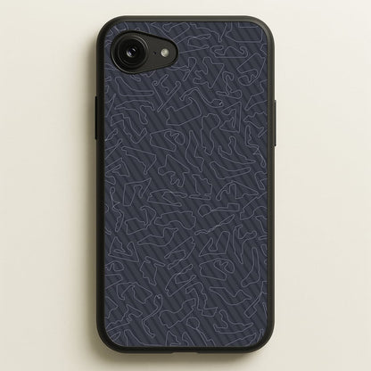 Track Outlines Gray  - F1 Phone Case for iPhone 16e