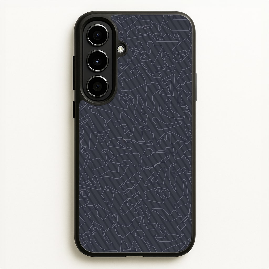 Track Outlines Gray  - F1 Phone Case for Galaxy A56