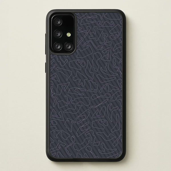 Track Outlines Gray  - F1 Phone Case for Galaxy A71